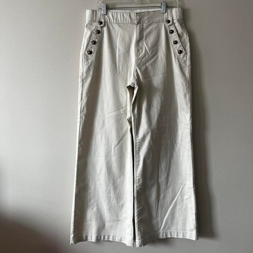 Cream wide leg pants  studdded pants